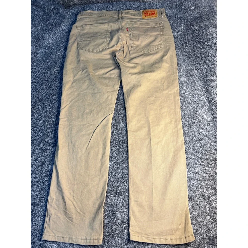 Levis 514 Straight Fit Khaki Pants Mens 36x32 Tan Cotton Stretch Chino Trousers